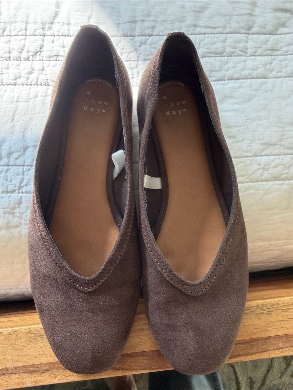 a new day Brown Suede Slip-On Ballet Flats